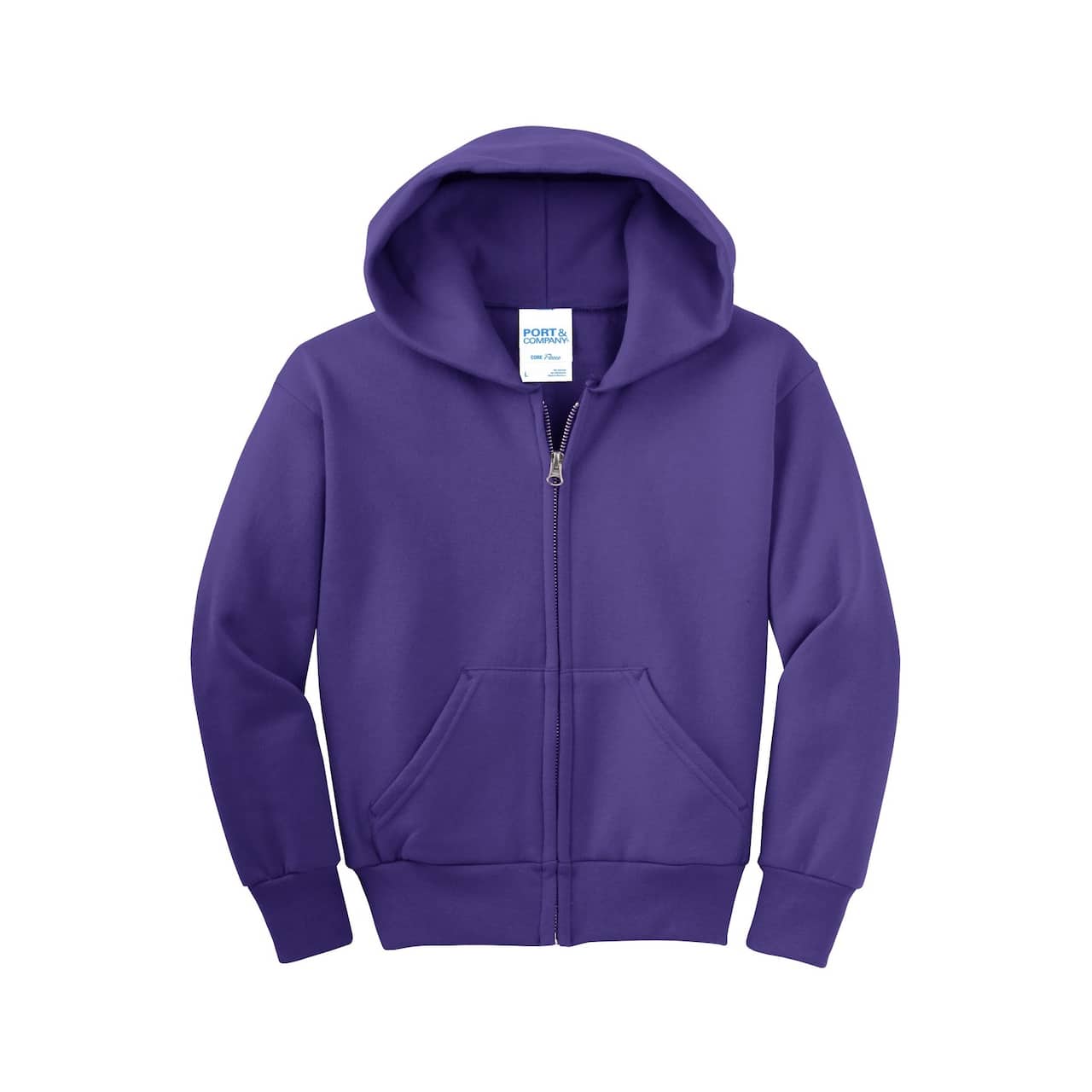Port & Company® Youth Core Fleece Full-Zip Hooded Sweatshirt